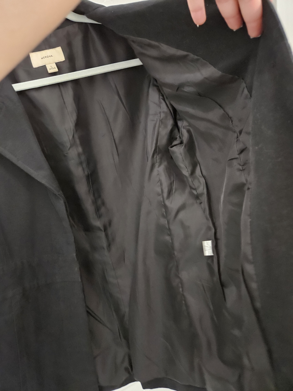 Merona Black Single-Breasted Trench Coat - Size Large Woman's - Picture 13 of 16